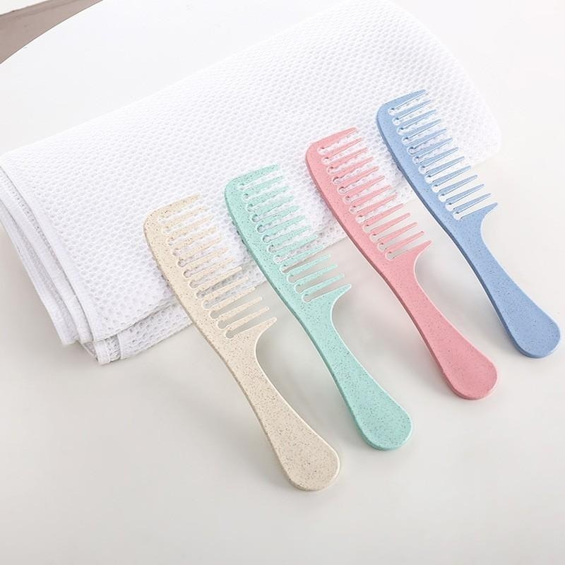 B812｜小麥防靜電梳子 按摩梳子 梳子 環保梳子 可愛 北歐風防靜電 粗齒大齒梳 長髮梳子 寬齒梳-細節圖8