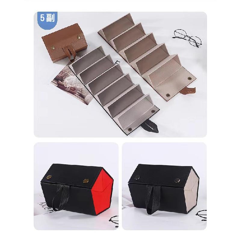 B905｜眼鏡收納盒 太陽鏡墨鏡收納 多層可折疊 男女眼鏡盒 高級感眼鏡盒 眼鏡收納 多格便攜收納眼鏡盒 大容量-細節圖7