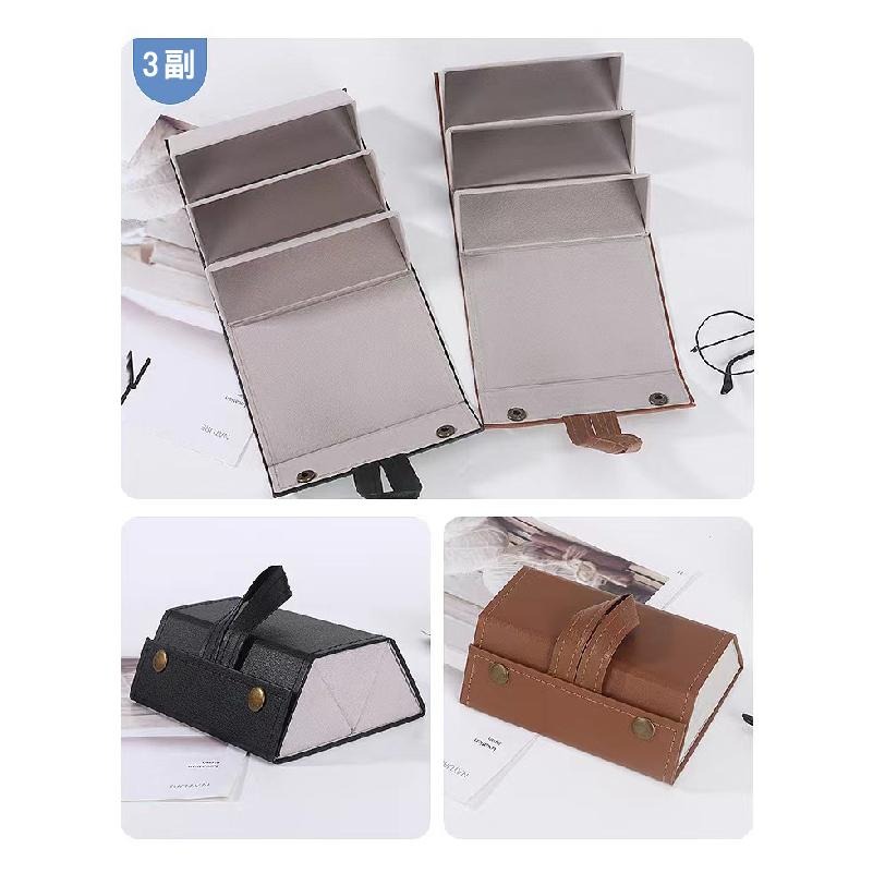 B905｜眼鏡收納盒 太陽鏡墨鏡收納 多層可折疊 男女眼鏡盒 高級感眼鏡盒 眼鏡收納 多格便攜收納眼鏡盒 大容量-細節圖8