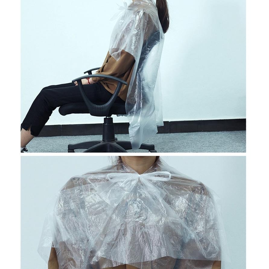 DH065｜繫繩款 一次性染髮披肩 拋棄式披肩 拋棄式美容披肩 燙髮披肩 染髮披肩 1整包200入 一次性披肩-細節圖3