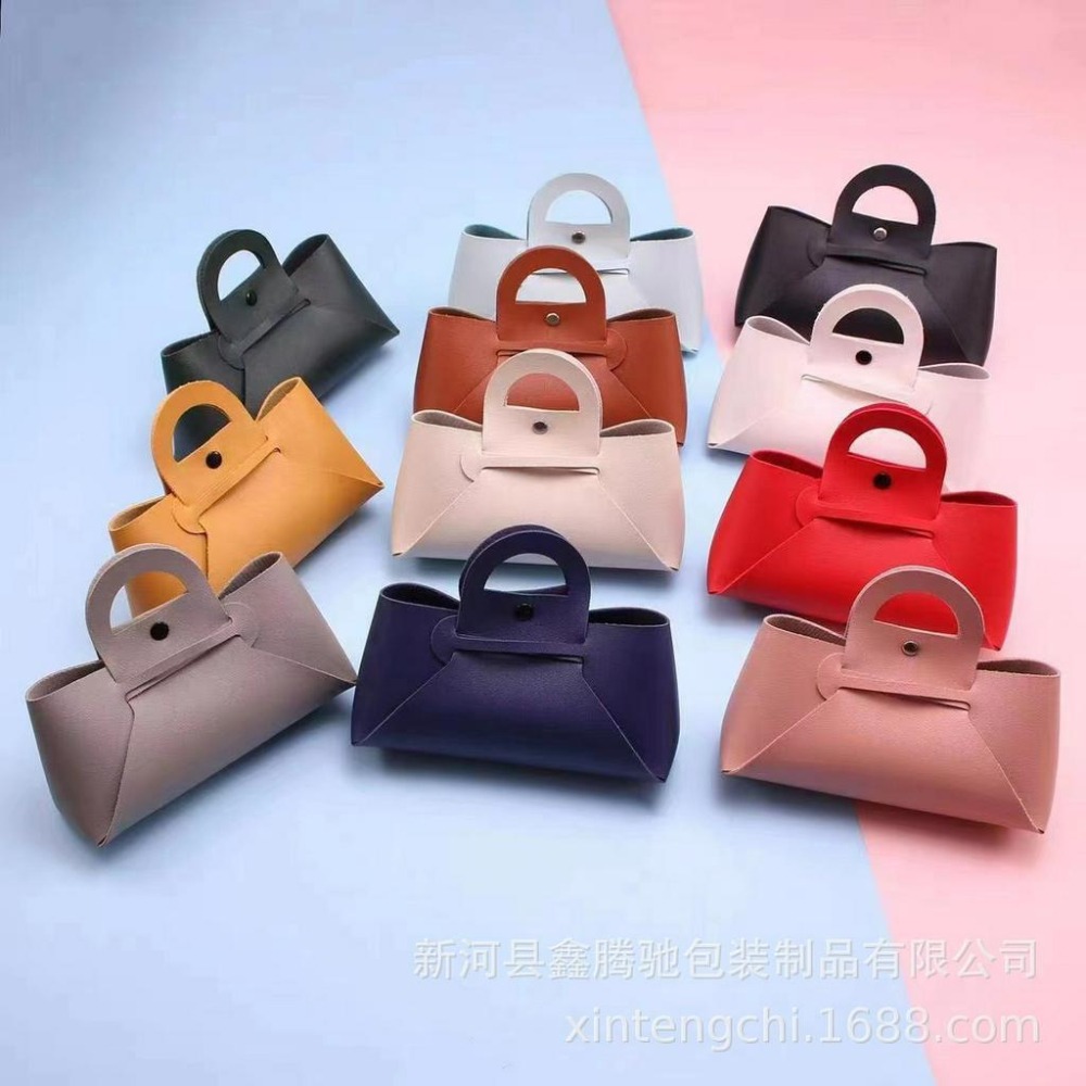 B906 ｜新版時尚手提眼鏡包 收納包 皮革軟包 眼鏡盒 便攜眼鏡包 簡約手提眼鏡軟包 迷你化妝包 手提袋-細節圖4