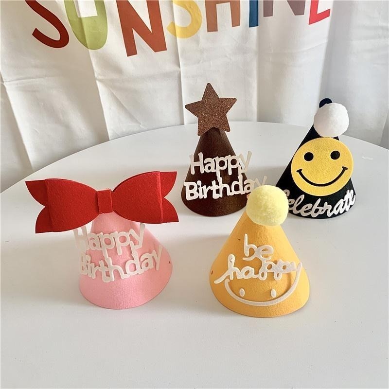 V002｜不織布 微笑 蝴蝶結 生日帽 生日派對 慶生道具 Patry帽子 派對帽-細節圖4