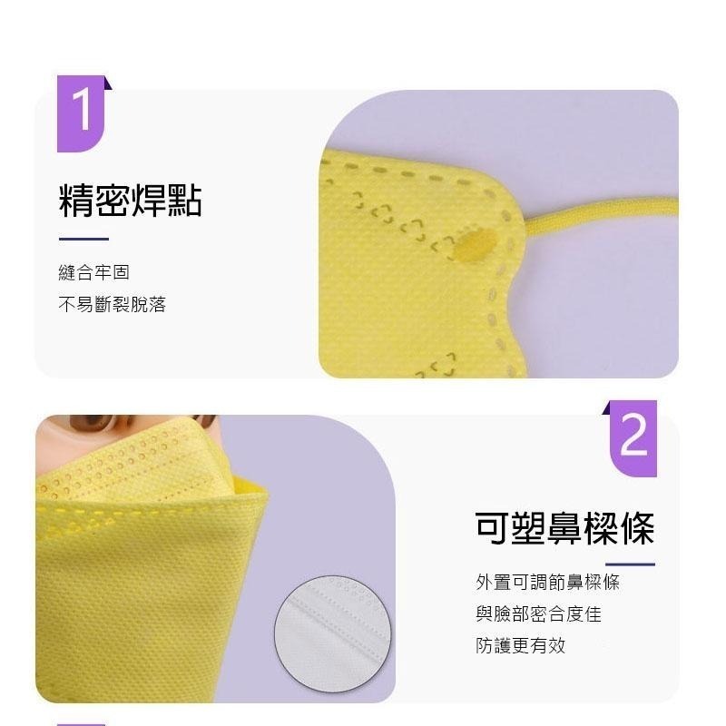 B803｜兒童口罩 幼幼口罩 魚型口罩 蝶型口罩 四層口罩 KF94口罩 國小生專用口罩 立體口罩-細節圖3