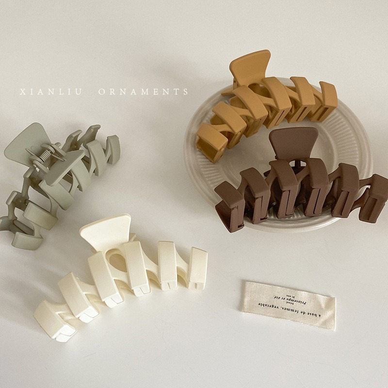 B845｜時尚質感交叉抓夾 鯊魚夾 韓國慵懶復古抓夾 氣質抓夾  髮夾 髮飾 造型-細節圖2