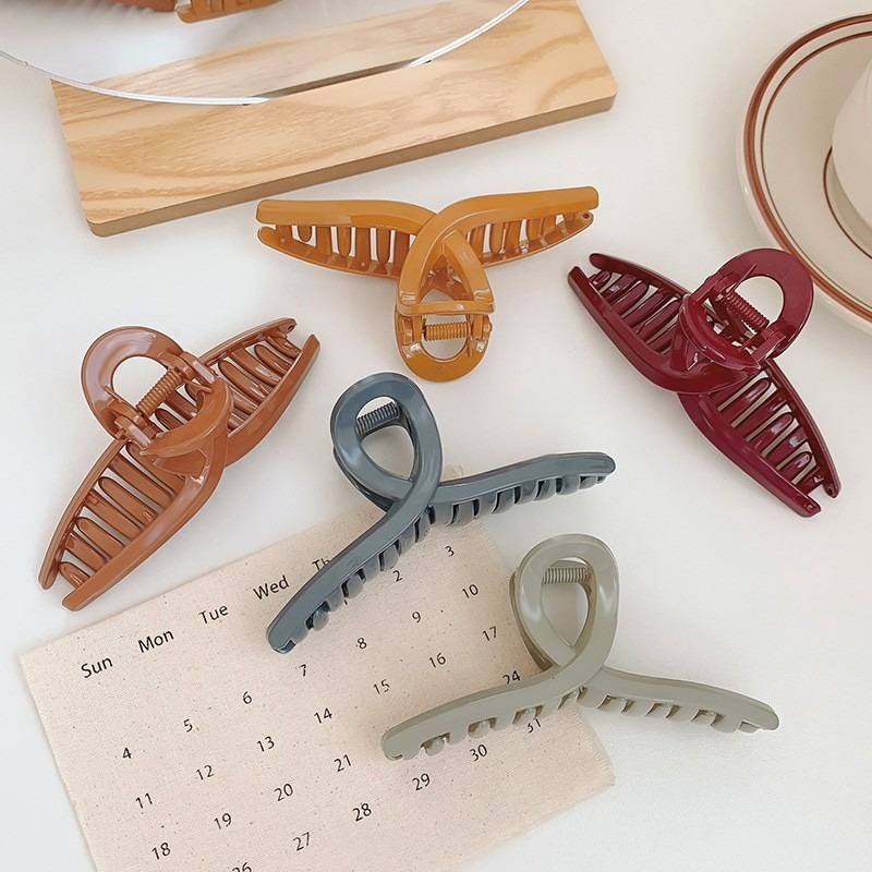 B845｜時尚質感交叉抓夾 鯊魚夾 韓國慵懶復古抓夾 氣質抓夾  髮夾 髮飾 造型-細節圖8