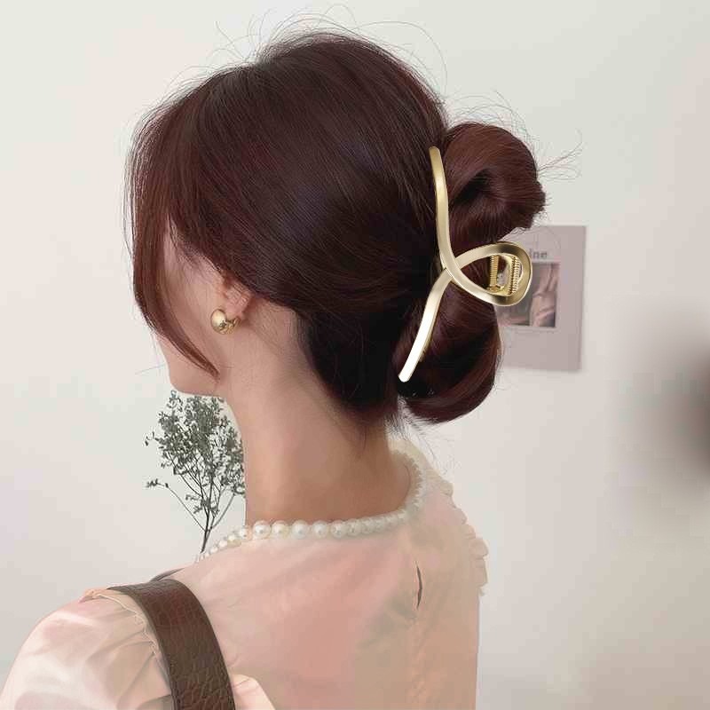 B845｜時尚質感交叉抓夾 鯊魚夾 韓國慵懶復古抓夾 氣質抓夾  髮夾 髮飾 造型-細節圖9