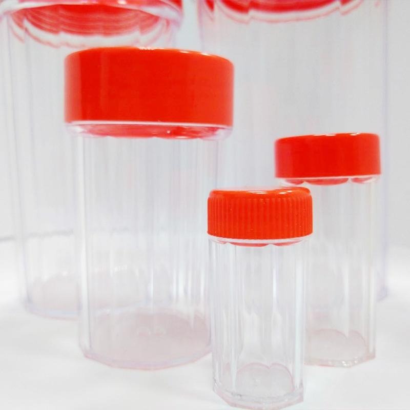 DA119｜含稅隨貨附發票  1,2號八角罐 藥粉罐 紅蓋塑膠罐 中藥瓶   粉末罐 收納罐XIAMI-細節圖6