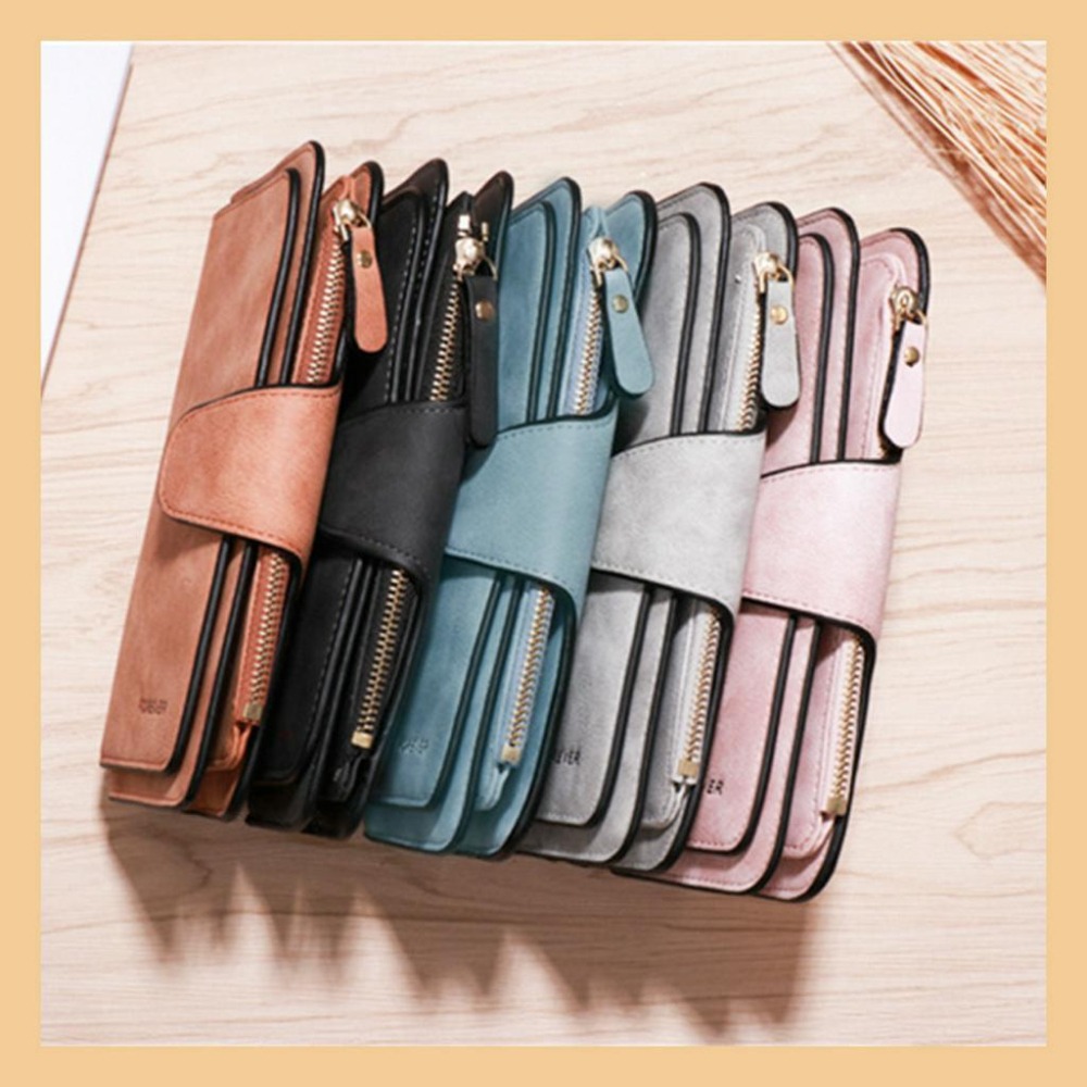 BG433｜新款三折女士錢包 磨砂零錢包 PU皮手拿包 多用途長款錢包 大容量復錢包 手拿零錢包 多卡位 拼接感-細節圖3