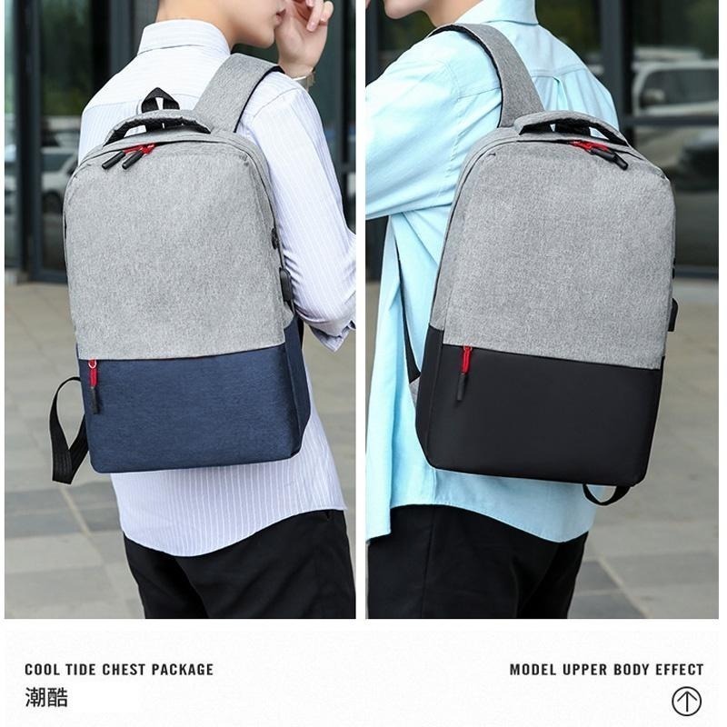 BC17｜休閒後背包 大容量後背包 時尚有型後背包 三件組後背包 側背包 後背包  筆袋 雙肩包-細節圖2