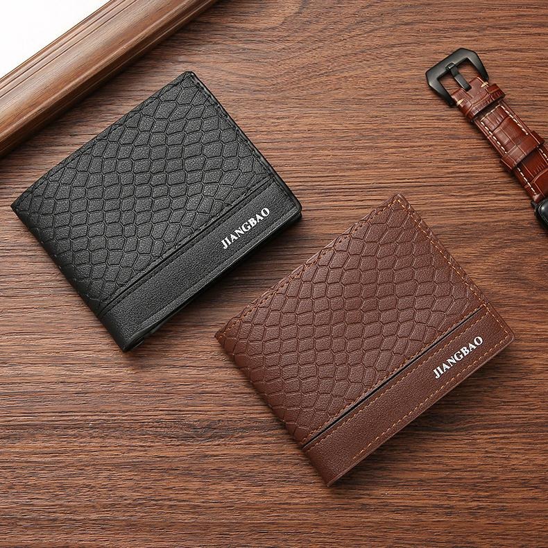 BG450｜韓版商務男士短款皮夾 錢包 蛇紋時尚兩折零錢包 大容量多卡位男皮夾 蛇紋皮夾 錢包 休閒 多卡槽-細節圖7