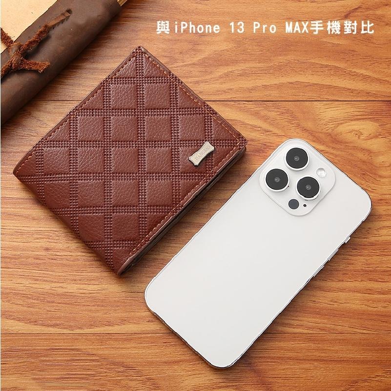 BG450｜新款男士錢包 男短款短夾 青年時尚菱格紋短夾 多卡位大容量零錢包 皮夾 男士短夾 錢包 休閒 多卡槽-細節圖6