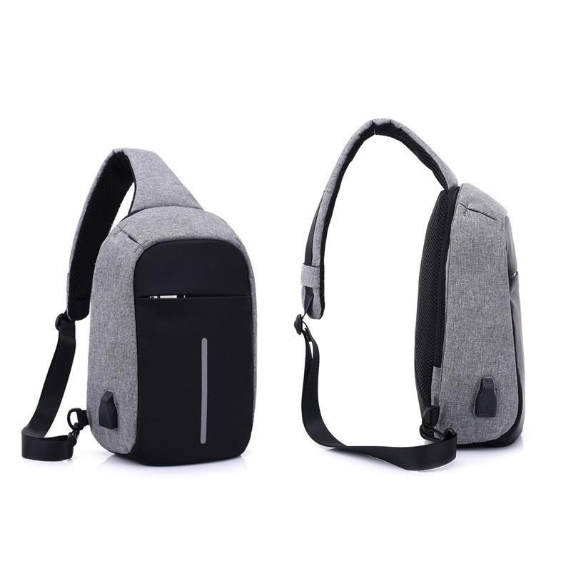 BF514｜大容量 胸包 防潑水 防盜 USB充電單肩包 背包 側背包 斜背包 流行 單肩包-細節圖4