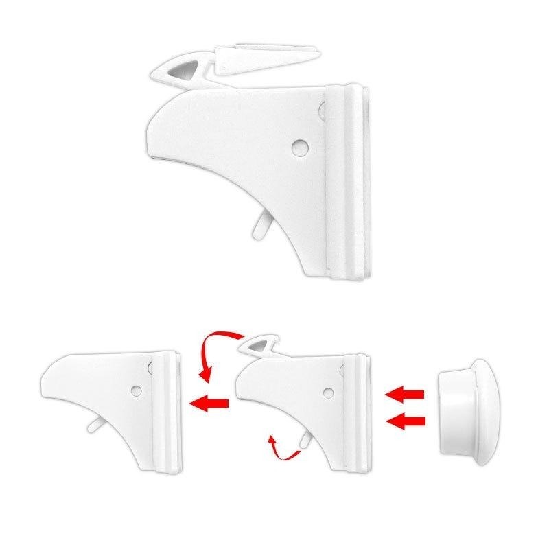 B356｜四入組 免開孔抽屜鎖 兒童防護磁性鎖 磁吸鎖 櫃子鎖 抽屜鎖  衣櫃鎖 隱形鎖 文件櫃對開櫃門鎖-細節圖3