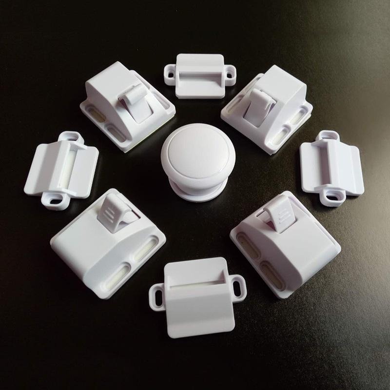 B356｜四入組 免開孔抽屜鎖 兒童防護磁性鎖 磁吸鎖 櫃子鎖 抽屜鎖  衣櫃鎖 隱形鎖 文件櫃對開櫃門鎖-細節圖6