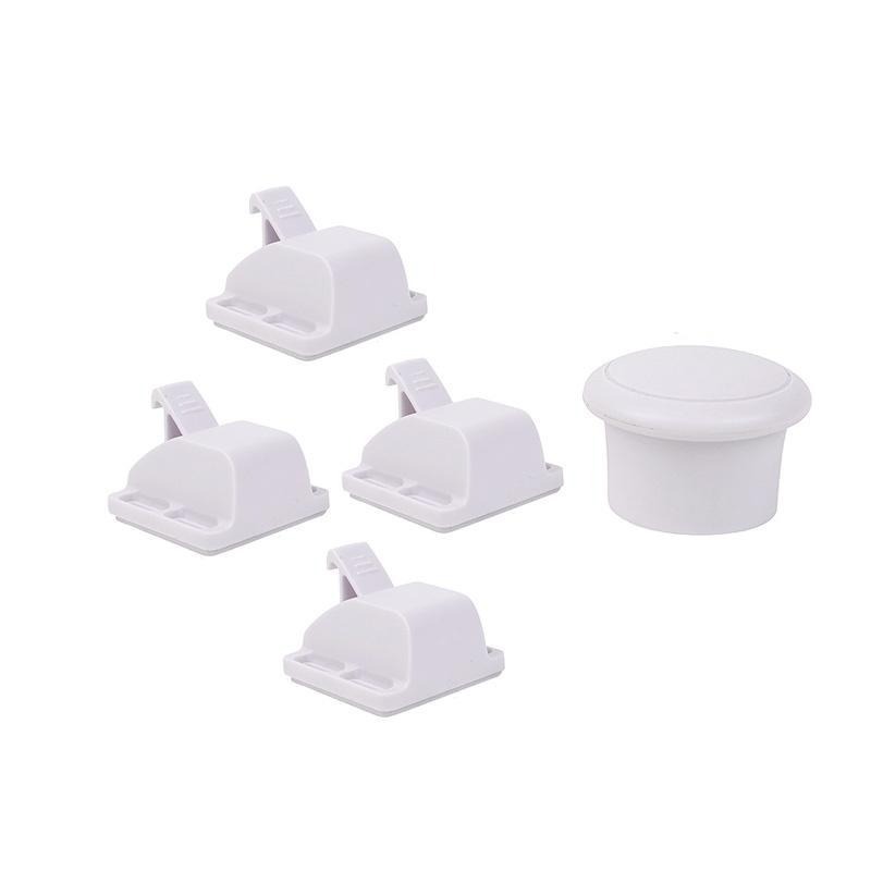 B356｜四入組 免開孔抽屜鎖 兒童防護磁性鎖 磁吸鎖 櫃子鎖 抽屜鎖  衣櫃鎖 隱形鎖 文件櫃對開櫃門鎖-細節圖9