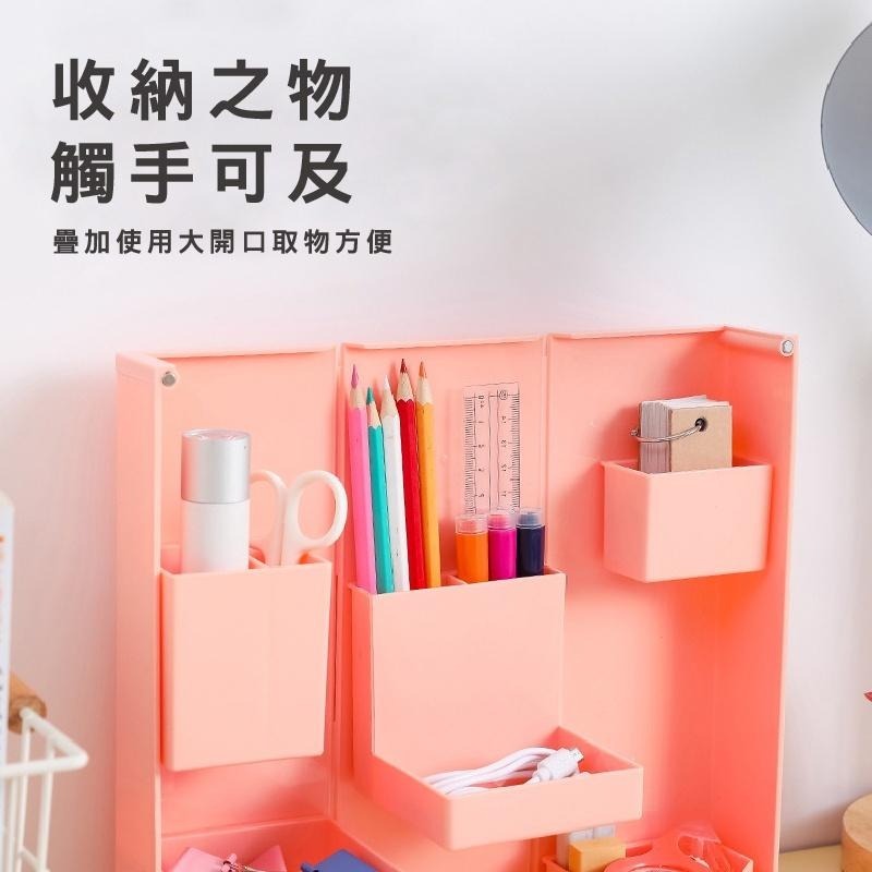 B375｜文具收納盒 桌面收納盒 磁吸式多功能收納盒筆筒 磁吸折疊文具盒 直立收納盒 收納 多格分類 彩妝-細節圖8