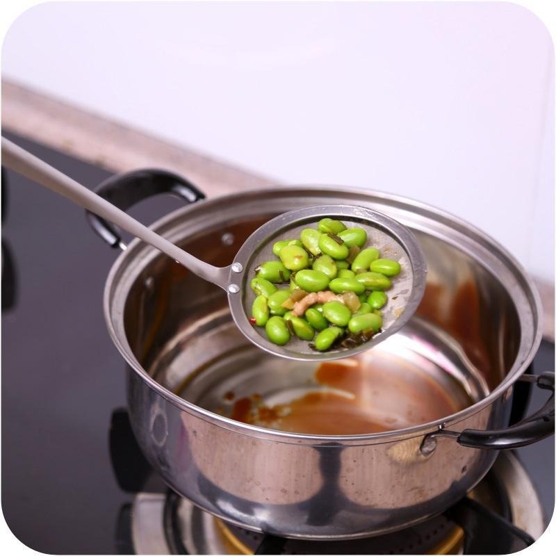 B364｜ 不銹鋼過濾網 油渣過濾網 豆渣過濾網 長柄過濾網 長柄果汁過濾勺不銹鋼濾油網 圓柄濾油勺xiami-細節圖3