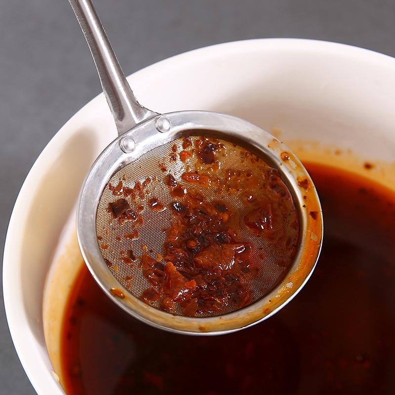 B364｜ 不銹鋼過濾網 油渣過濾網 豆渣過濾網 長柄過濾網 長柄果汁過濾勺不銹鋼濾油網 圓柄濾油勺xiami-細節圖5