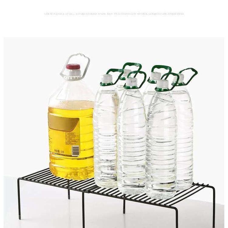 HA042｜伸縮鐵藝置物架 調味品收納架 廚房置物架 置物架 日式鐵藝廚房置物架 碗碟架 增高架 層架 整理架-細節圖8