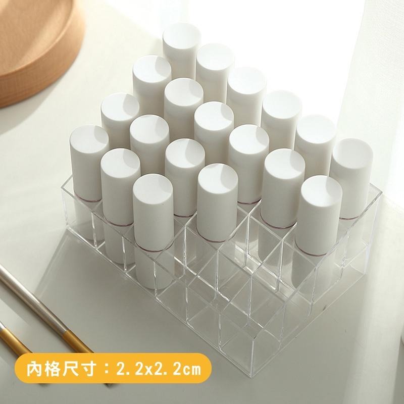 DH058｜梳粧檯收納 24格化妝品收納盒 唇膏口紅架 收納盒 指甲油 口紅 口紅盒 口紅收納架 壓克力盒 多格-細節圖3