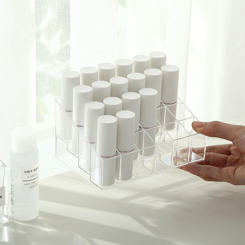 DH058｜梳粧檯收納 24格化妝品收納盒 唇膏口紅架 收納盒 指甲油 口紅 口紅盒 口紅收納架 壓克力盒 多格-細節圖7