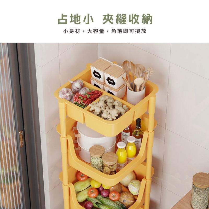 HA068｜移動式多層收納架 轉角推車 置物推車 滾輪置物收納架 縫隙收納 廚房置物架 居家收納架 浴室置物架-細節圖6