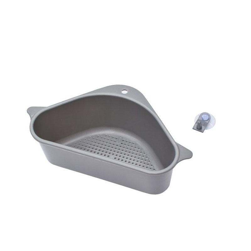 DH048｜日式三角水槽瀝水籃 多功能瀝水籃 清洗籃 水槽瀝水架 菜瓜布架 海綿架 吸盤式置物架 水槽籃-細節圖7