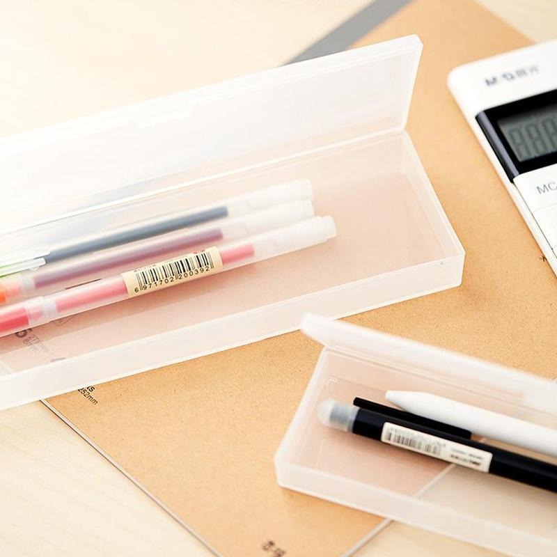 B709｜磨砂半透明長方文具盒 鉛筆盒 收納盒 筆袋 筆盒 無印風Xiami-細節圖3