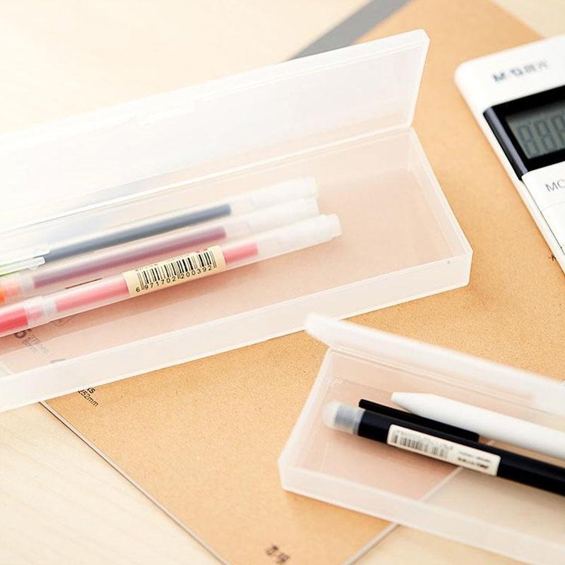 B709｜磨砂半透明長方文具盒 鉛筆盒 收納盒 筆袋 筆盒 無印風Xiami-細節圖4