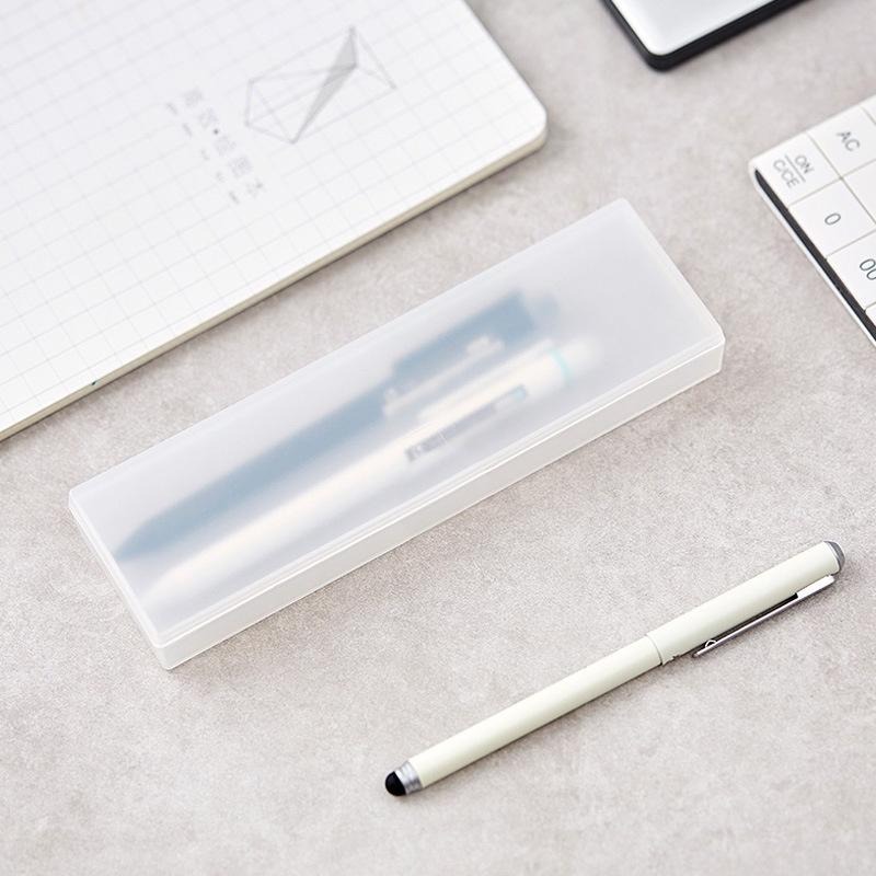 B709｜磨砂半透明長方文具盒 鉛筆盒 收納盒 筆袋 筆盒 無印風Xiami-細節圖6