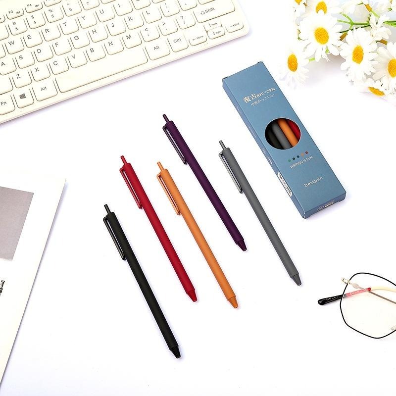 B742｜中性筆  復古色中性筆 按壓中性筆 水性筆 書寫中性筆  0.5mm中性筆 莫蘭迪 復古色-細節圖7