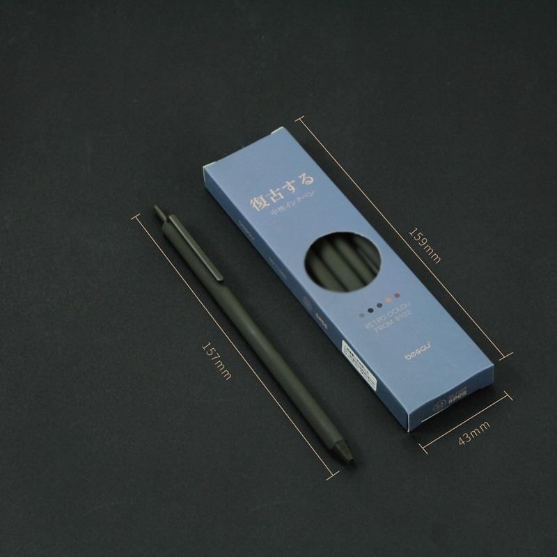 B742｜中性筆  復古色中性筆 按壓中性筆 水性筆 書寫中性筆  0.5mm中性筆 莫蘭迪 復古色-細節圖9