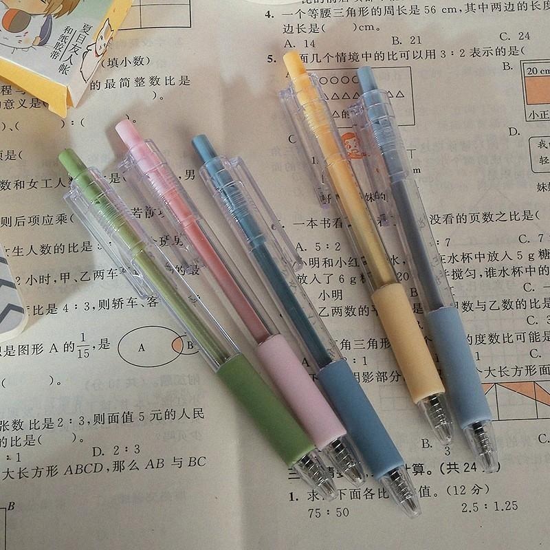 B733｜0.5mm馬卡龍中性筆 莫蘭迪中性筆 按壓原子筆 學生簽字筆 黑筆 記事筆 按壓筆-細節圖8