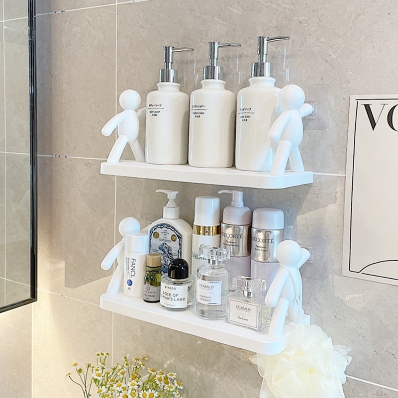 DH161｜人型壁掛置物架 免釘免打孔  調料架 浴室廚房衛浴 無痕收納架 小人置物架-細節圖8