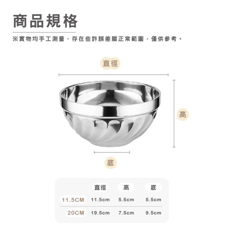 DH150｜不鏽鋼雙層防燙碗 不鏽鋼碗 防燙碗 兒童碗 廚房湯 飯碗 防滑碗 防摔碗 餐具 鐵碗 雙層碗 隔熱碗-細節圖3