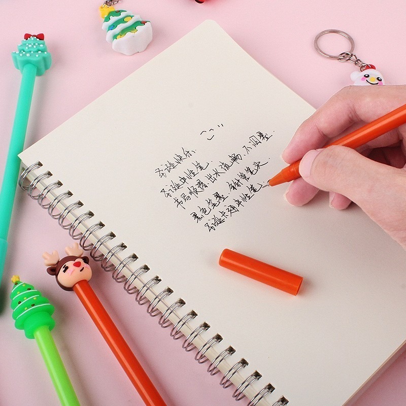 B772｜聖誕卡通中性筆 聖誕節兒童禮物 聖誕造型中性筆 生日小禮物 學生文具 文具用品 中性筆-細節圖7