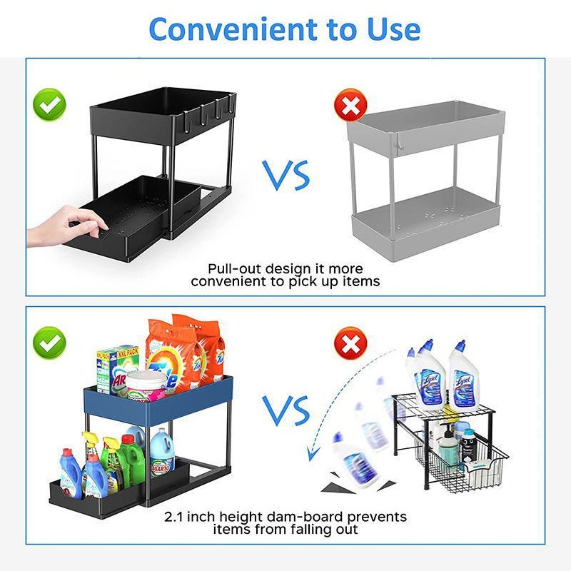 HA004｜廚房下水槽置物架 下水槽收納架 洗手台下置物架 落地台式置物架 桌上置物架 水槽置整理架 廚房收納-細節圖3