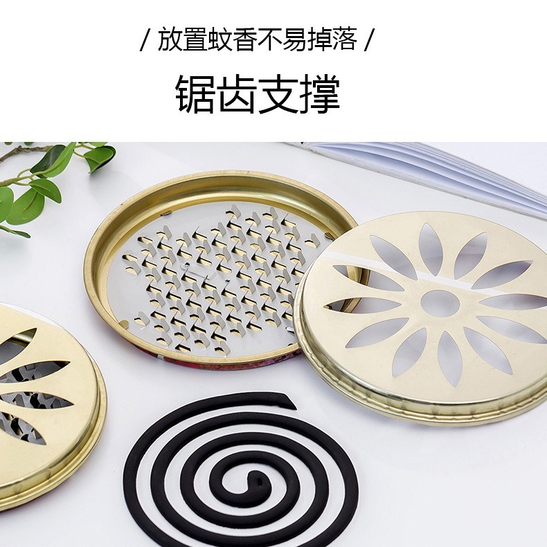 DH166｜家用帶蓋蚊香托盤 便攜式鋸齒接灰盤 大號蚊香架 蚊香盤 帶蓋托盤-細節圖5