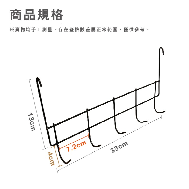 HA069 ｜掛籃配件 延伸大號掛鉤 五勾掛架 掛鉤 多功能掛架 置物架 層架掛鉤-細節圖2