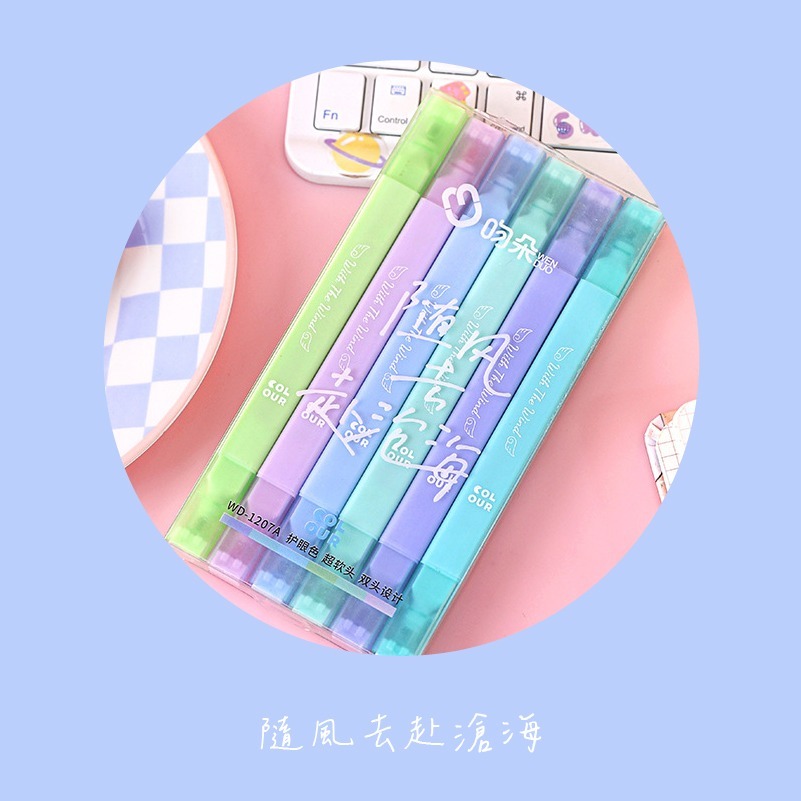 B748 | 糖果色螢光筆 魔術螢光筆 大容量記號筆 糖果色筆 重點標記 寬筆身 文具-規格圖8