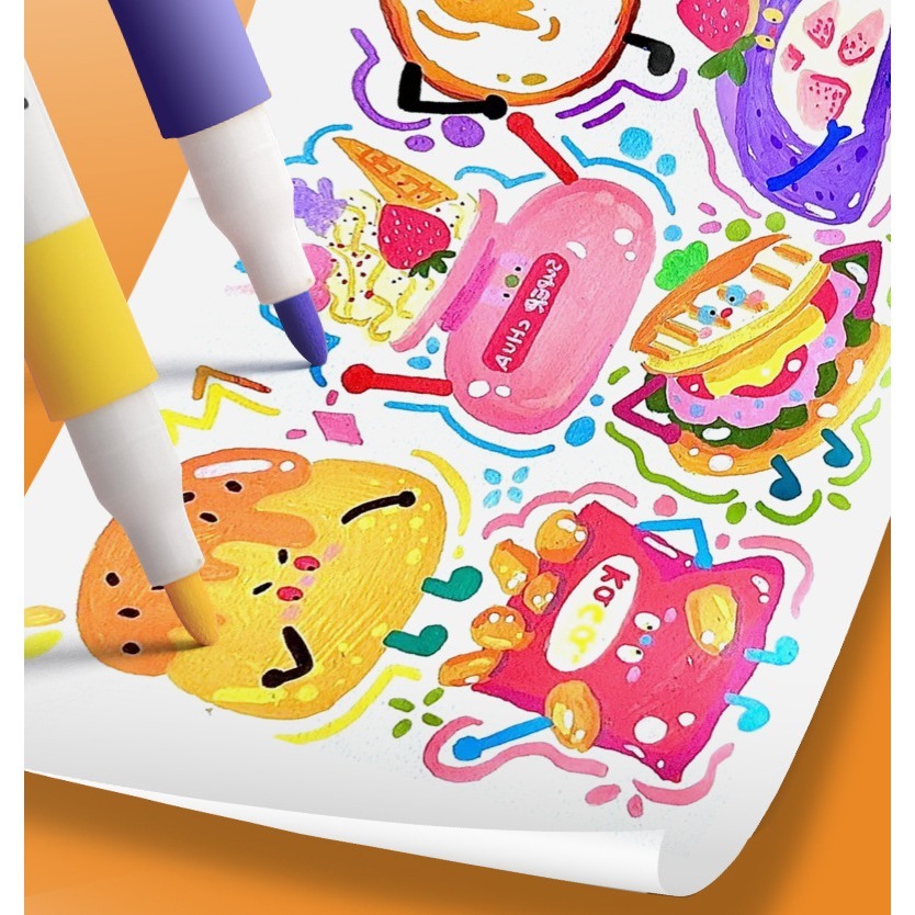 B791 | 丙烯馬克筆 12色 24色 36色 手繪防水筆 手繪塗鴉 彩色筆 兒童繪圖 記號筆 水性筆-細節圖5