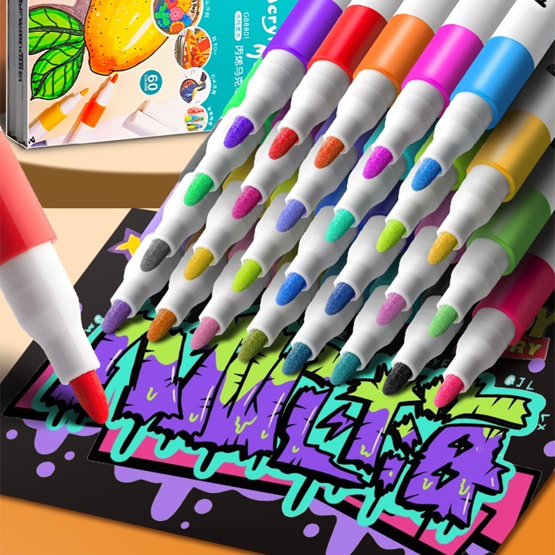 B791 | 丙烯馬克筆 12色 24色 36色 手繪防水筆 手繪塗鴉 彩色筆 兒童繪圖 記號筆 水性筆-細節圖9