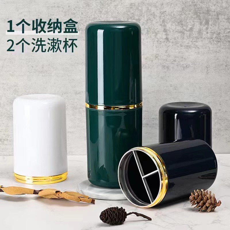 B376 | 旅行漱口杯 漱口杯 一杯兩用 旅行牙刷杯 洗漱杯 牙刷杯 輕奢 旅行牙刷盒 牙刷收納 旅行-細節圖6