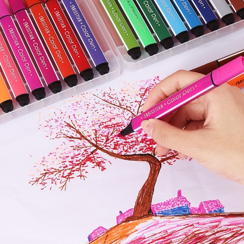 C020 |  彩色水彩筆 12色 24色 三角彩色筆 彩色筆 三角 色筆 可水洗 學習三角 水彩筆 可洗水彩筆-細節圖4