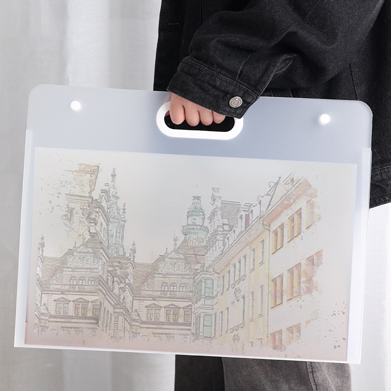 B788 | 畫稿手提袋 大容量畫圖袋 美術圖紙袋 公文袋 素描作品冊 手提資料袋 透明畫冊袋 海報收納 畫作收納-細節圖3