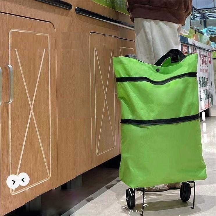 BJ8804 |  輕便走拉手提兩用 折疊拖輪包 購物包 購物袋 買菜 購物 車輪包 買菜車 收納 拖輪袋-細節圖3