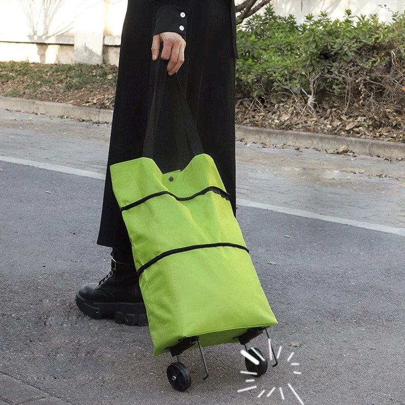 BJ8804 |  輕便走拉手提兩用 折疊拖輪包 購物包 購物袋 買菜 購物 車輪包 買菜車 收納 拖輪袋-細節圖4