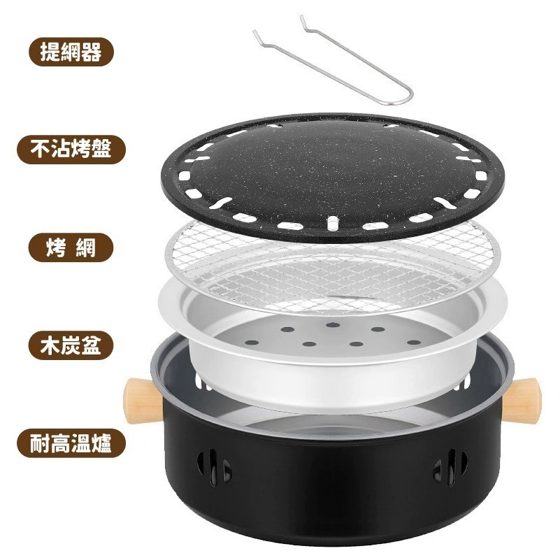 HA001 | 戶外燒烤爐 多功能碳烤爐 迷你烤肉架 烤肉爐 烤肉、燒烤、烘烤 多功能炭火烤爐 燒烤爐-細節圖5