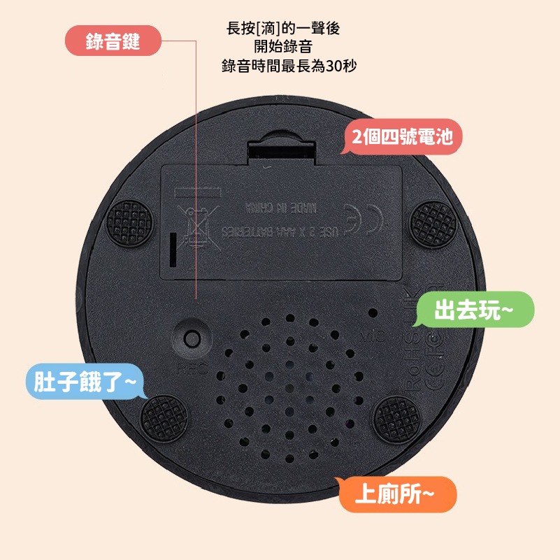 P006 | 寵物按鍵發聲器 狗狗貓咪語音按鍵訓練器 語音訓練 互動玩具 語音按鈕訓練器 寵物訓練工具-細節圖7