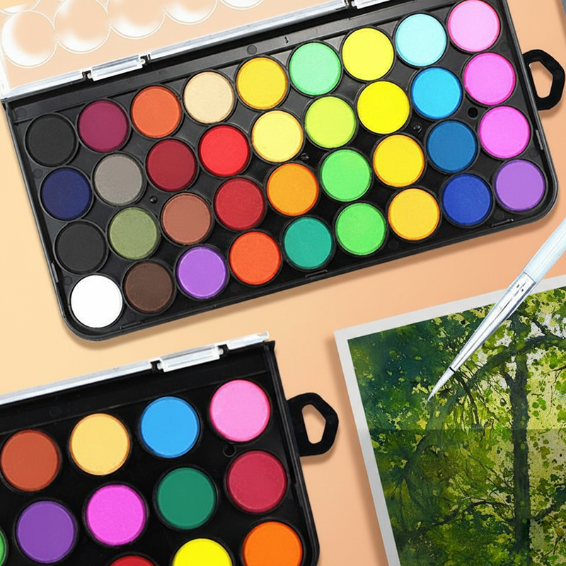 C019 | 粉餅水彩 8色 16色 顏料 美工用品 美術 學生水彩用品 美勞用品 水彩顏料 畫圖 美術-細節圖10